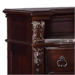 Pemberly Row 5-Drawer Wooden Chest with Engraved Details & Marble Top