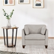 Pemberly Row Contemporary Accent Chair in Dusty White Faux Leather