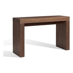 Pemberly Row 47&quot Console Table with Minimalist Top in Lacquered Brown