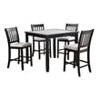 Pemberly Row 5 Pc Counter Height Dining Table and Chairs Set in Black and White