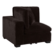 Pemberly Row Modular Corner Sofa Chair with Modern Tapered Legs in Brown Fabric