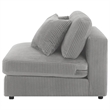 Pemberly Row Modular Armless Sofa Chair with 2 Accent Pillows in Gray Corduroy