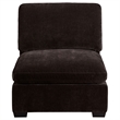 Pemberly Row Modular Armless Sofa Chair with Modern Tapered Legs in Brown Fabric