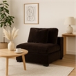 Pemberly Row Modular Armless Sofa Chair with Modern Tapered Legs in Brown Fabric