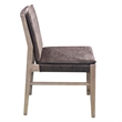 Pemberly Row Dining Side Chair Set of 2 w/ Padded Seat in Gray Fabric & Ash Wood