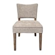 Pemberly Row Dining Side Chair 2Pc in Taupe Fabric with Graywash Oak Wood Frame