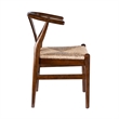 Pemberly Row Wishbone Dining Chair 2Pc w/ Handwoven Rope - Cappuccino Brown Wood
