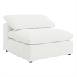 Pemberly Row Modular Armless Chair in White Boucle Fabric w/ Plush Foam Cushions