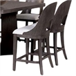 Pemberly Row 7Pc Counter Height Dining Table Set in Ash Gray Wood w/ White Seats
