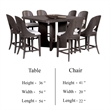 Pemberly Row 9Pc Counter Height Dining Table Set in Ash Gray Wood w/ White Seats