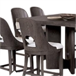 Pemberly Row 9Pc Counter Height Dining Table Set in Ash Gray Wood w/ White Seats