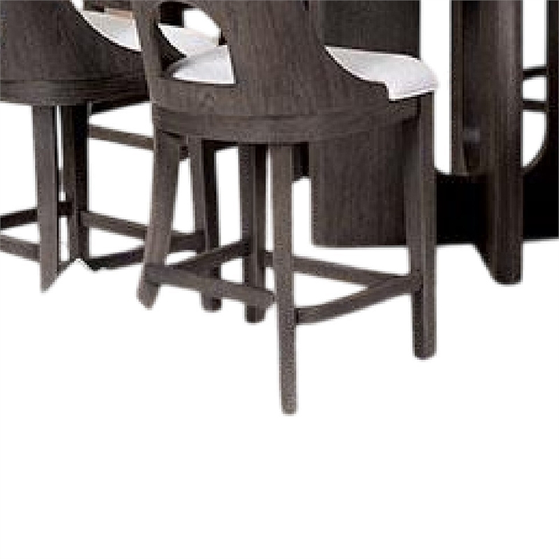 Pemberly Row 9Pc Counter Height Dining Table Set in Ash Gray Wood w/ White Seats