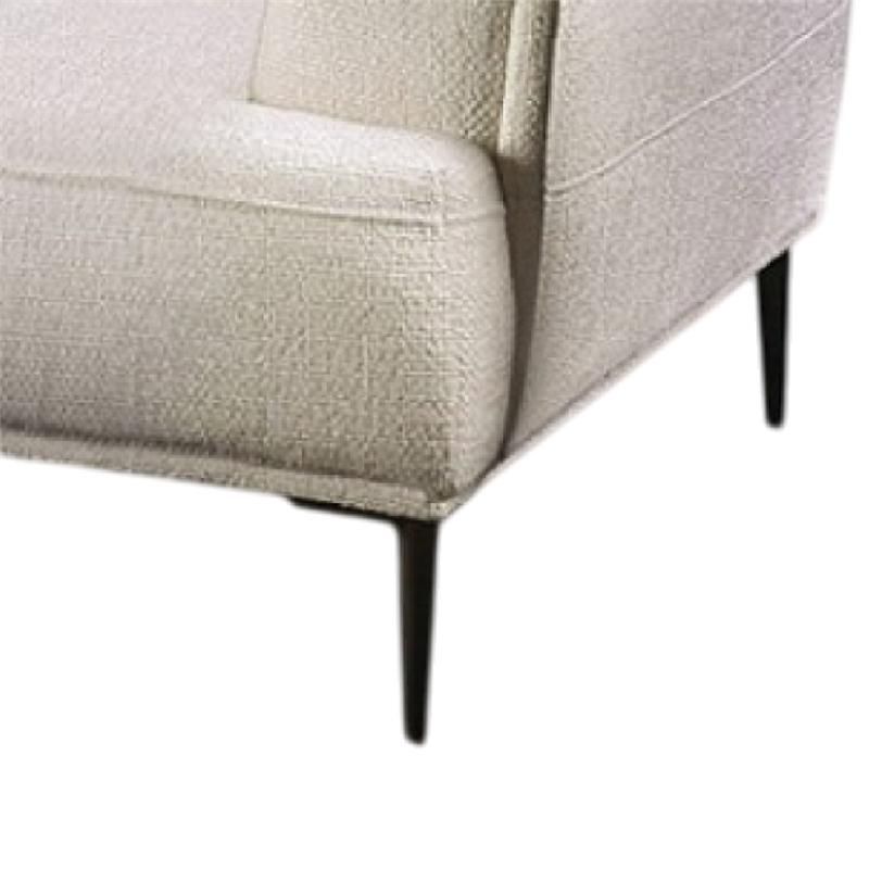 Pemberly Row Accent Chair in White Chenille with Adjustable Attached Pillow Back