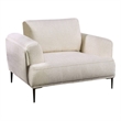 Pemberly Row Accent Chair in White Chenille with Adjustable Attached Pillow Back
