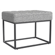 Pemberly Row 22 Inch Ottoman Footstool in Heather Gray Yarn Cream Boucle