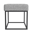 Pemberly Row 22 Inch Ottoman Footstool in Heather Gray Yarn Cream Boucle