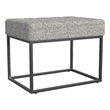 Pemberly Row 22 Inch Ottoman Footstool in Heather Gray Yarn Cream Boucle