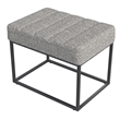 Pemberly Row 22 Inch Ottoman Footstool in Heather Gray Yarn Cream Boucle