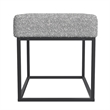 Pemberly Row 22 Inch Ottoman Footstool in Heather Gray Yarn Cream Boucle