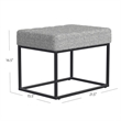 Pemberly Row 22 Inch Ottoman Footstool in Heather Gray Yarn Cream Boucle