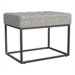 Pemberly Row 22 Inch Ottoman Footstool in Heather Gray Yarn Cream Boucle
