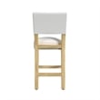 Pemberly Row Counter Stool Chair in White Woven Fabric with Brown Hardwood Legs