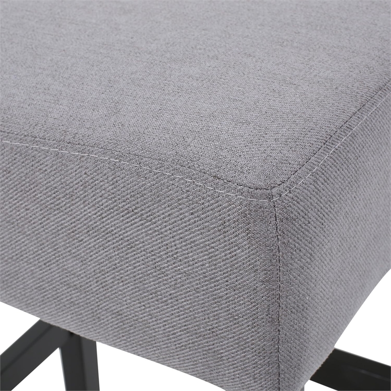 Pemberly Row Counter Stool 2Pc - Gray w/ Waterproof Cushioned Seat & Black Frame