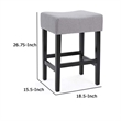 Pemberly Row Counter Stool 2Pc - Gray w/ Waterproof Cushioned Seat & Black Frame
