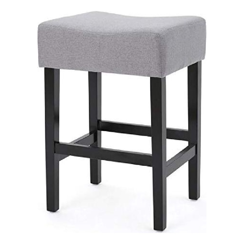 Pemberly Row Counter Stool 2Pc - Gray w/ Waterproof Cushioned Seat & Black Frame