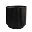 Pemberly Row Round Planter Set of 3 in Ribbed Texture Black Resin - 16/12/9 Inch