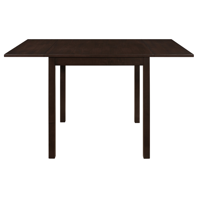 Pemberly Row 4Pc Dining Set w/ Drop Leaf Table & 3 Lattice Style Chairs in Brown