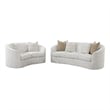 Pemberly Row 2 Piece Sofa and Loveseat Set with 6 Accent Pillows in White Boucle