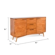 Pemberly Row Sideboard Buffet Console with 2 Cabinet Doors in Brown Mindi Wood