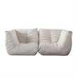 Pemberly Row 2Pc Modular Corner Chair Set w/ Low Profile Floor Seating in Cream