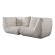 Pemberly Row 2Pc Modular Corner Chair Set w/ Low Profile Floor Seating in Cream