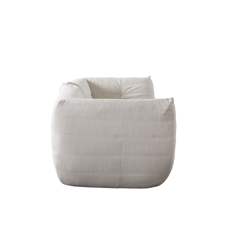 Pemberly Row 2Pc Modular Corner Chair Set w/ Low Profile Floor Seating in Cream