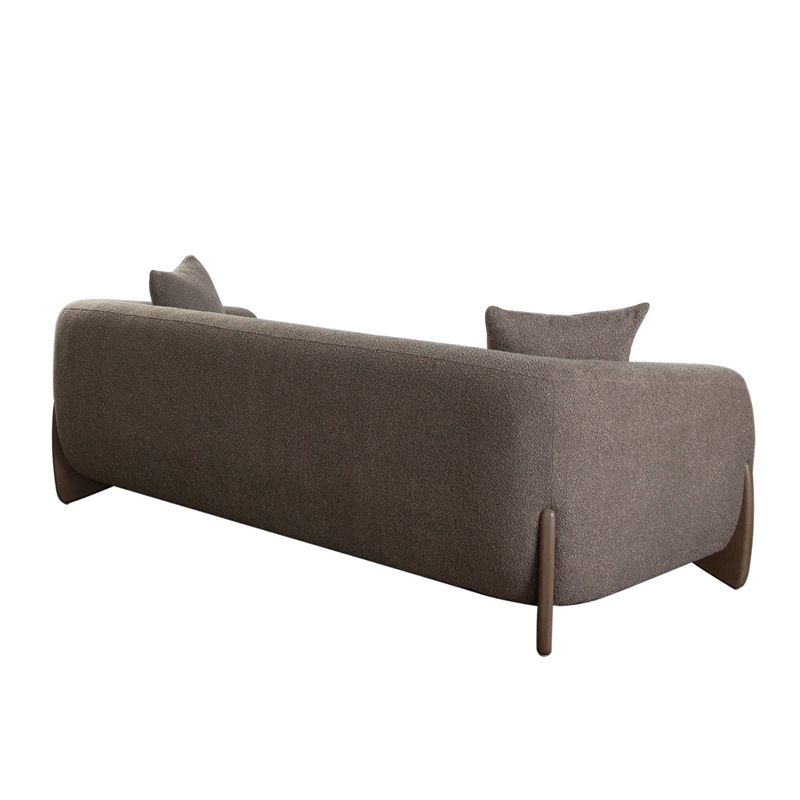 Pemberly Row 91 Inch Sofa with 2 Accent Pillows in Toffee Brown Polyester