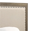 Pemberly Row Twin Panel Bed with Nailhead Trim in Ivory Fabric and Gray Wood