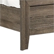 Pemberly Row Twin Panel Bed with Nailhead Trim in Ivory Fabric and Gray Wood