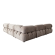 Pemberly Row 5 Piece Modular L-Shaped Sectional Sofa Set in Tan Brown Velvet
