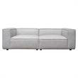 Pemberly Row 2 Pc Modular Lounge Sofa in Textured Barley Gray Polyester Fabric