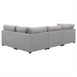 Pemberly Row 4 Piece Modular L-Shaped Sectional Sofa with 8 Pillows in Gray