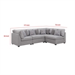 Pemberly Row 4 Piece Modular L-Shaped Sectional Sofa with 8 Pillows in Gray