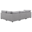 Pemberly Row 4 Piece Modular L-Shaped Sectional Sofa with 8 Pillows in Gray
