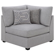 Pemberly Row 4 Piece Modular L-Shaped Sectional Sofa with 8 Pillows in Gray