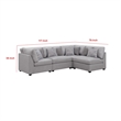 Pemberly Row 4 Piece Modular L-Shaped Sectional Sofa with 8 Pillows in Gray