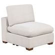 Pemberly Row 6 Piece Modular Sectional Sofa with Ottoman and 3 Pillows in Ivory