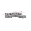 Pemberly Row 5 Piece Modular Sectional Sofa with Ottoman and 8 Pillows in Gray