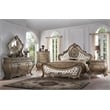 Pemberly Row Pine Wood Queen Size Sleigh Bed in Burnt Oak Grey