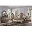 Pemberly Row Pine Wood Queen Size Sleigh Bed in Burnt Oak Grey
